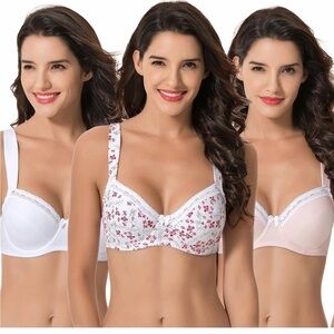 🆕Women's Plus Size Unlined Balconette Cotton 3 Pack